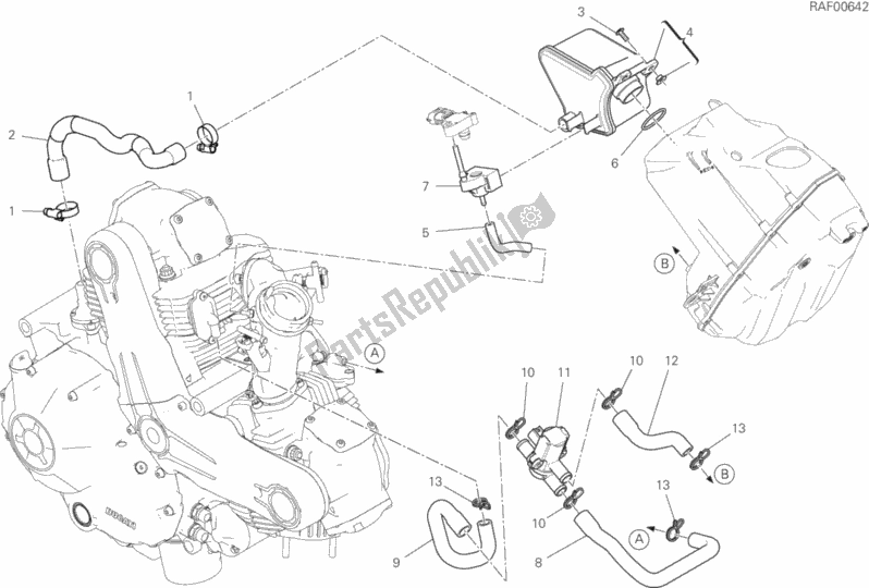 All parts for the Secondary Air System of the Ducati Scrambler Full Throttle USA 803 2019